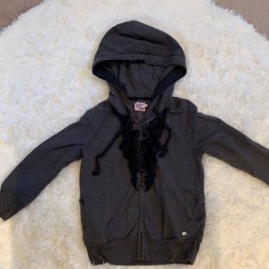 Juicy Couture 3/4 Sleeves Ruffled Hoodie Jacket